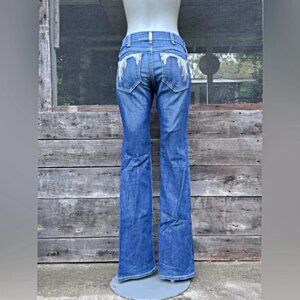 Ariat Womens R.E.A.L. Shimmer Embellished Mid Rise Bootcut Western Jeans~27~